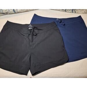 2 Pairs Prana Running Shorts Women S Large Navy And Black